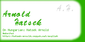 arnold hatsek business card